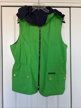 Lauren Ralph Lauren Reversible Bright Green / Navy Vest. L